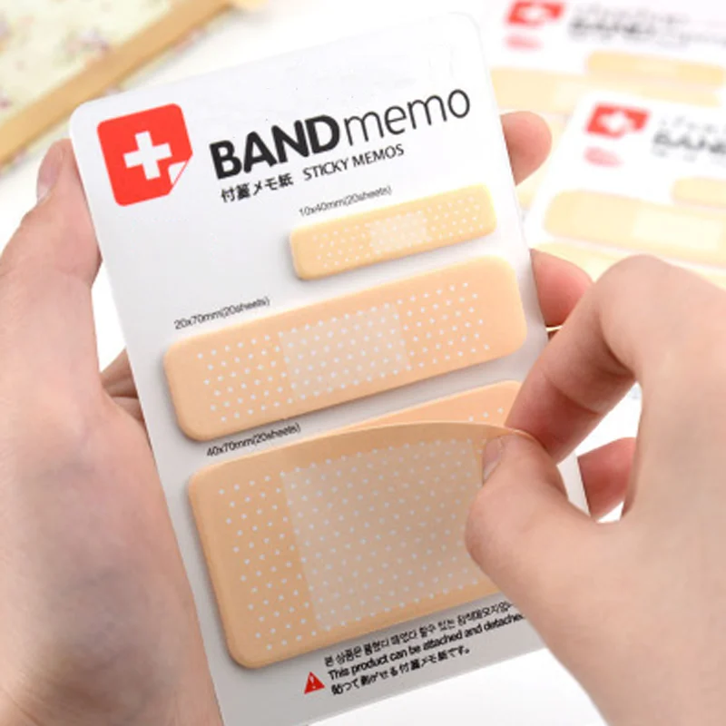 

Cute Creative Band Aid Type Note Pad Kawaii Sticky Notes Students Staff Memo Pads School Office Decoration Stationery Supplies