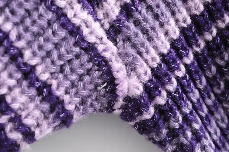 

Women 2020 Fashion Purple Striped Knitted Sweater Vintage High Neck Long Sleeve Female Pullovers Chic Tops