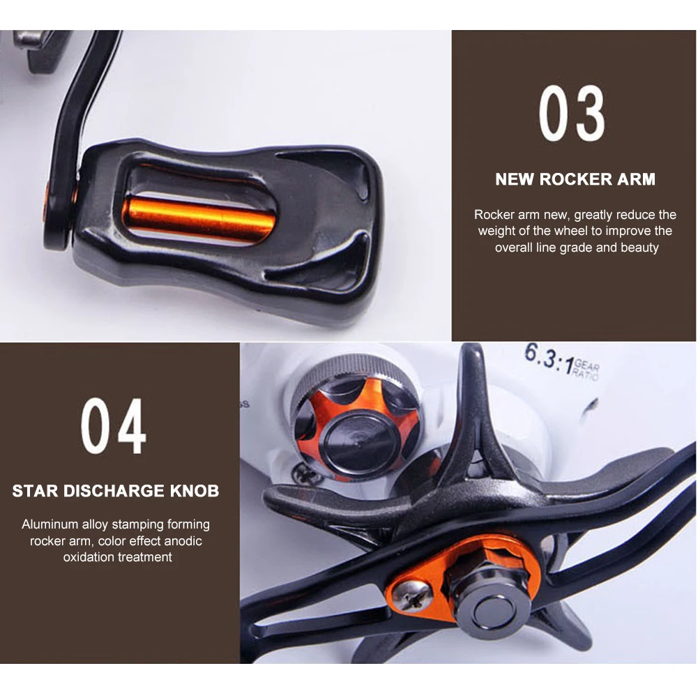 

Fishing Reel 12+1Bearings Waterproof Baitcasting Fishing Reels Ball Bearings 6.3:1 Gear Ratio Magnetic Braking System