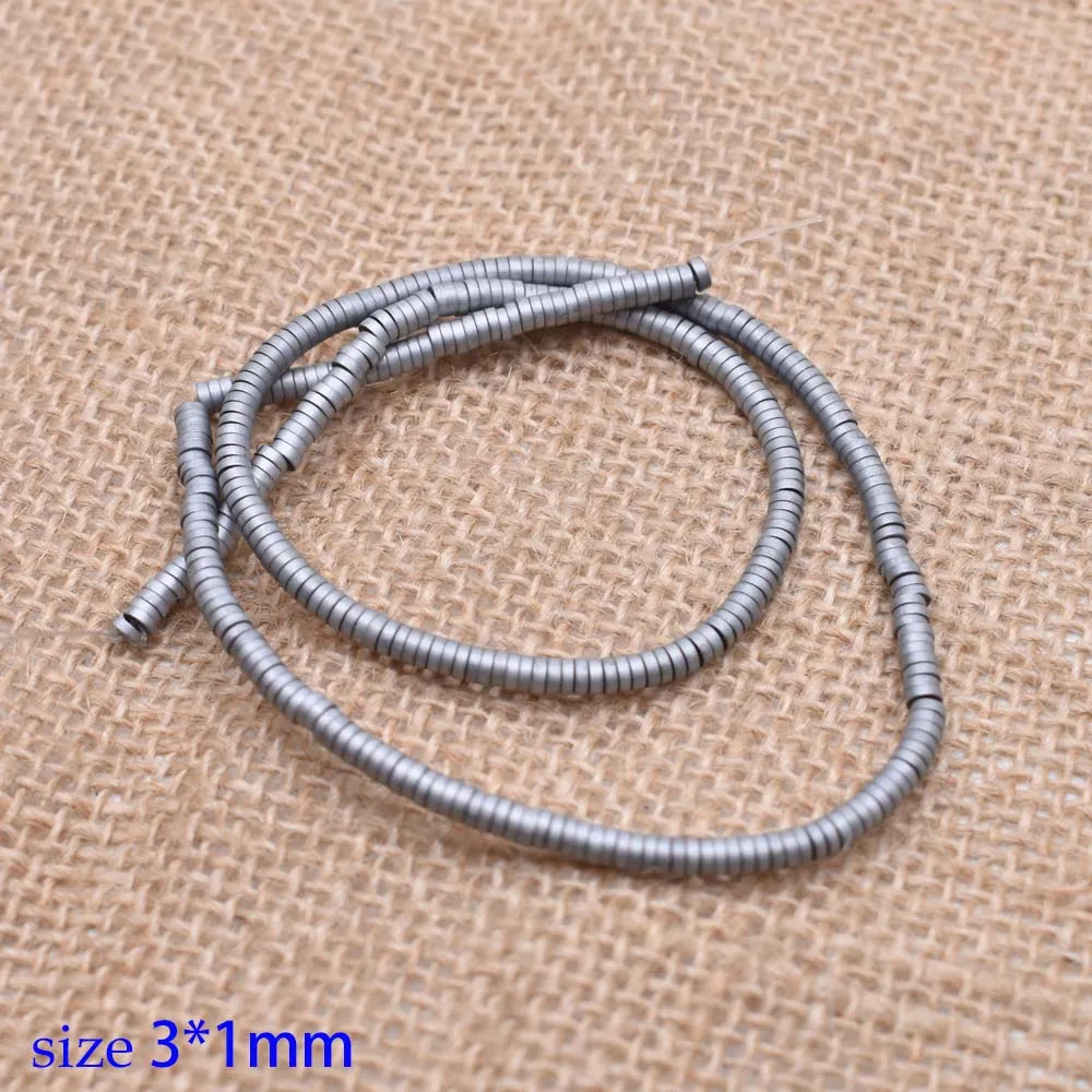 12-3x1mm Yanqi 3/4mmNatural каменный диск Форма бусины из гематита плоские круглые бусины для самостоятельного изготовления ювелирных изделий браслет 1" без магнитной - Цвет: 12-3x1mm
