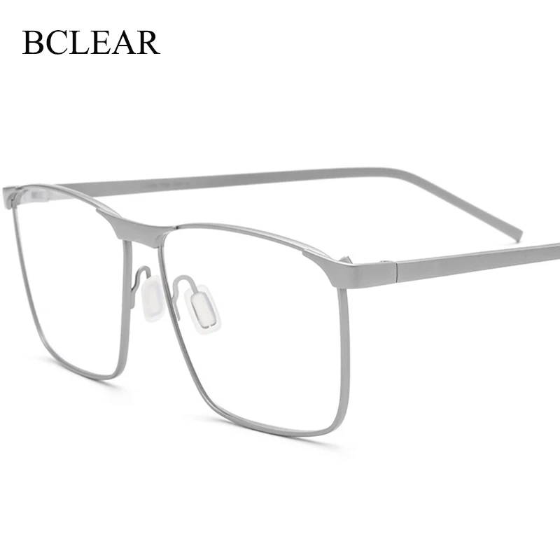 BCLEAR Korean Fashion Eye Glasses Frame Pure Titanium Optical Eyeglasses High Quality Business Eyewear Big Frames Spectacle New