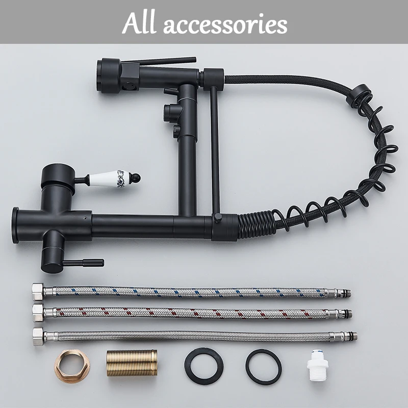 

Rozin Filter Purification Water Kitchen Faucet 3 Colors Pure Water Kitchen Faucets Pull Down Nozzle Hot Cold Water Mixer Tap