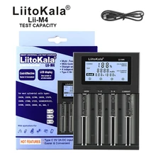 LiitoKala Lii-M4 Charger 18650 LCD Display Universal 2021 NEW Smart Charger Test capacity for 26650 18650 21700 AA AAA etc 4slot