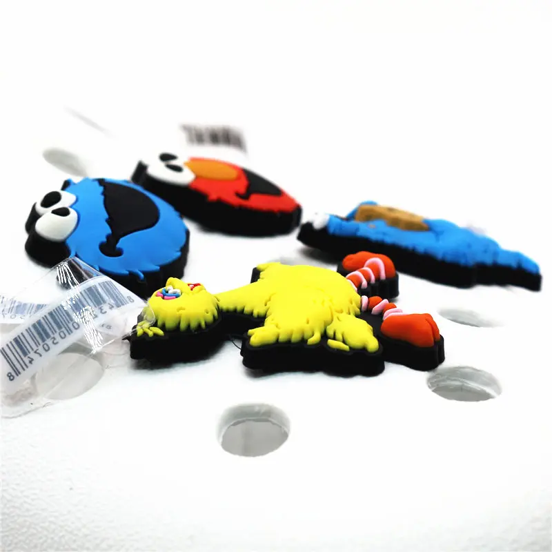 Hot sale 1pcs Shoe Decorations 3D Sesame Street Style Shoe Charm Elmo/Big Bird/Cookie Monster Shoe Accessories fit Kids Gifts