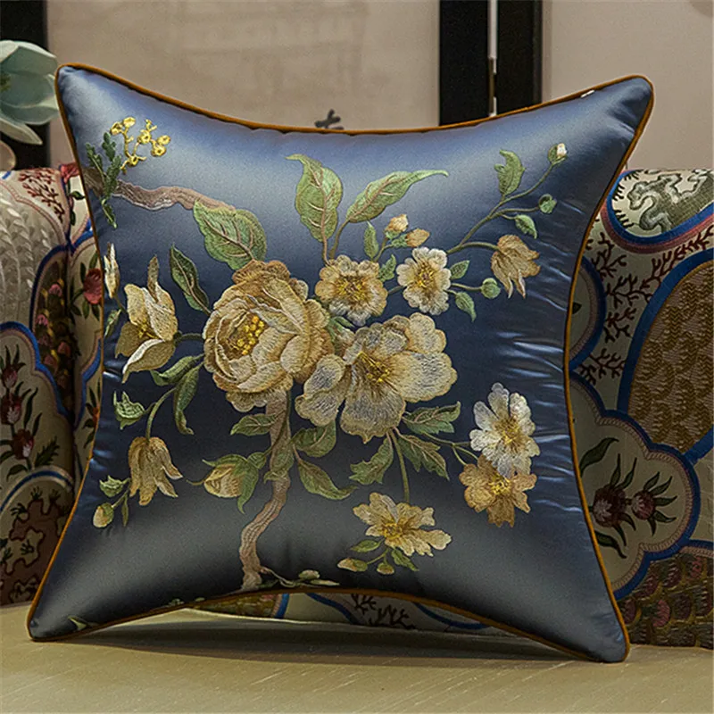 free shipping classical chinese style flowers throw Pillow with inner 45x45cm embroidery cushion pillow chair decorative | Дом и сад