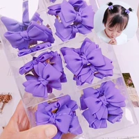 2022 new 2pcs cute bow hair clips lovely sweet princess little girls lilacs purple bowknot hairpin headgear kid hair accessories