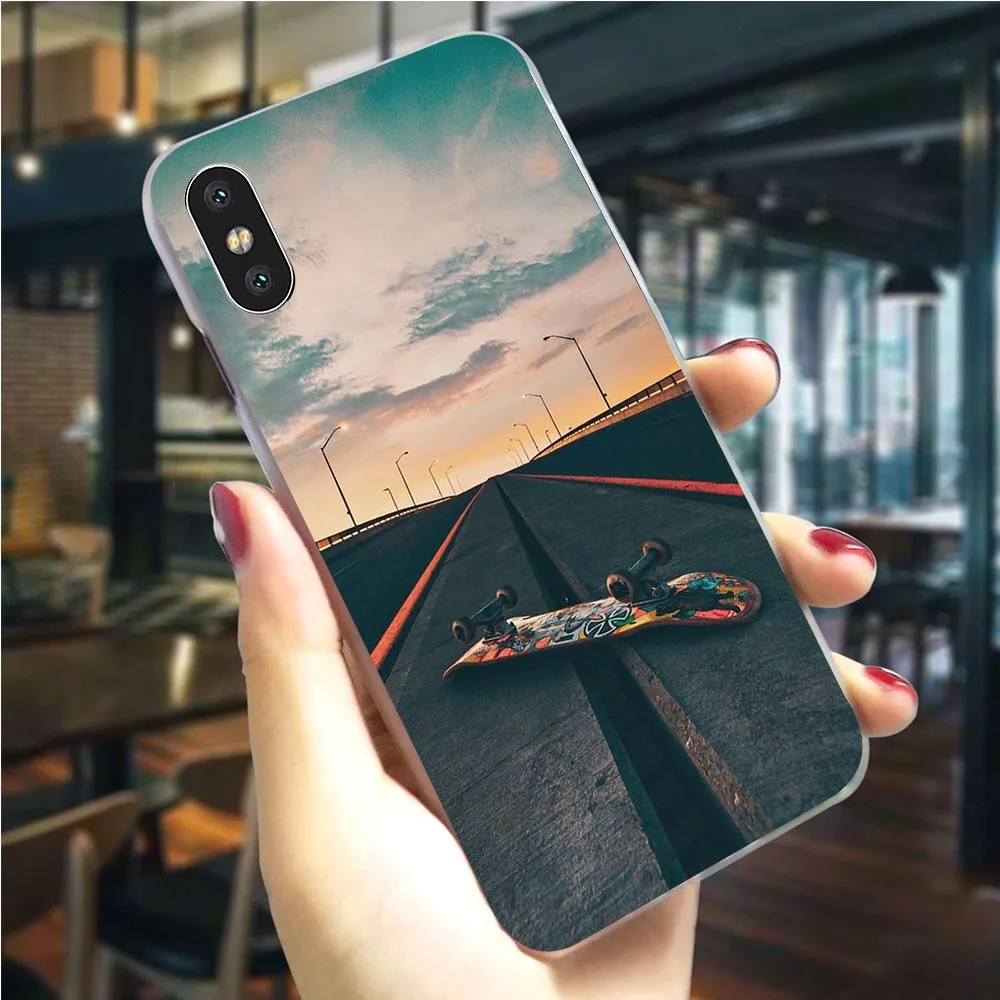 Гибридный крутой чехол для телефона с изображением Скейтборда iPhone 5 5S SE 6 6S/6 6S Plus 7