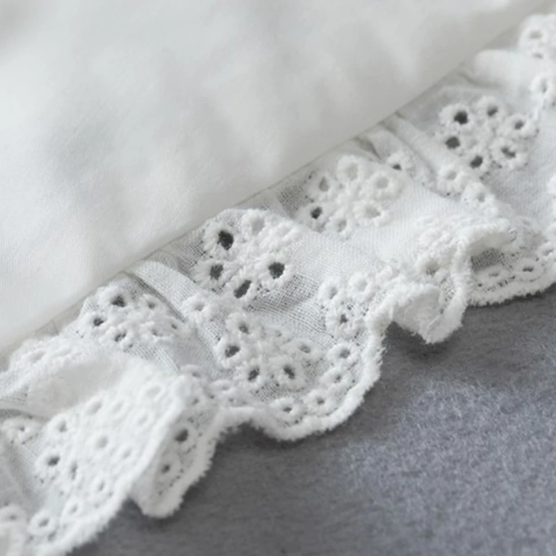 

Elegant Women's Fake Collar Ornamental Faux Collar Pleated Lace Embroidery Shirt Collar Sweater Dress Collar Necklace X3UE