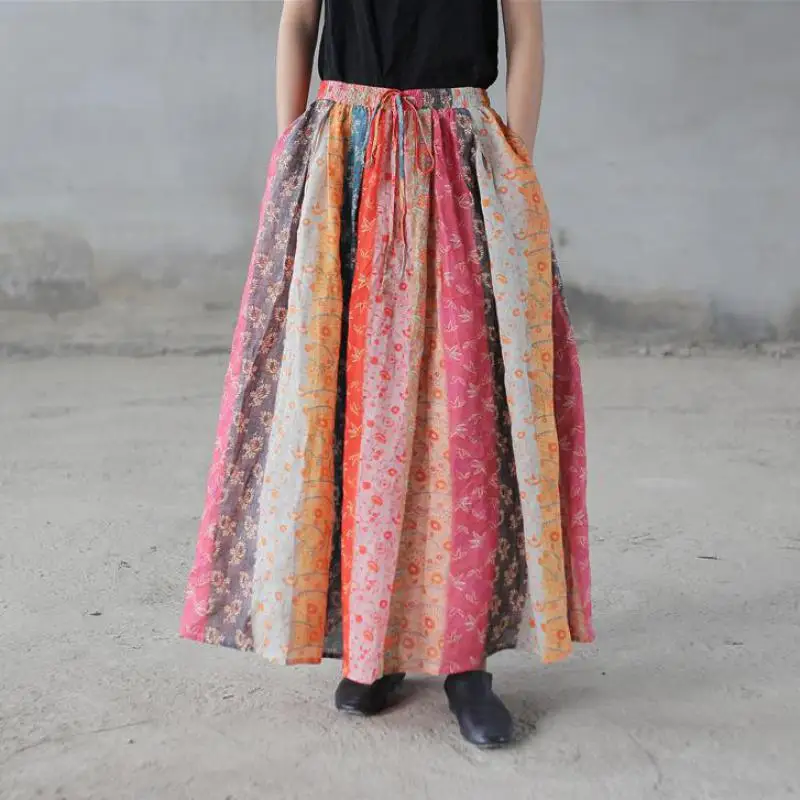 Johnature зимняя обувь со складками Винтаж карманы с цветочным принтом из хлопка и