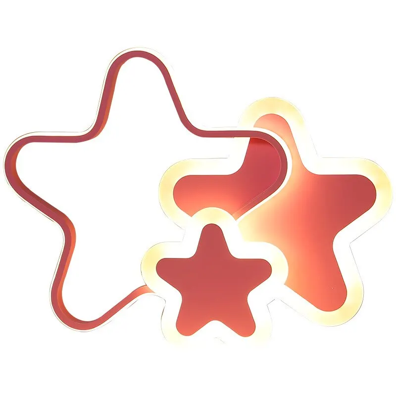 

Creative Modern LED Ceiling Lamp Bedroom Five-pointed Star Lighting Cartoon Children's Room Kid Read Study Pink Decoration Light