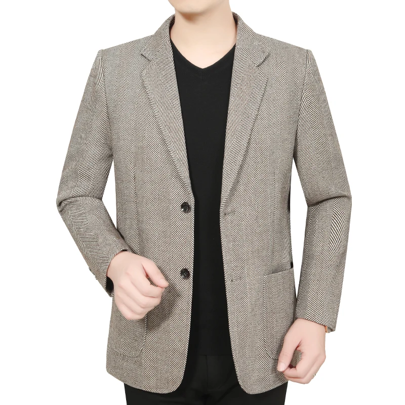 Мужские деловые повседневные блейзеры Khkai Серый незаменимый пиджак Мужской
