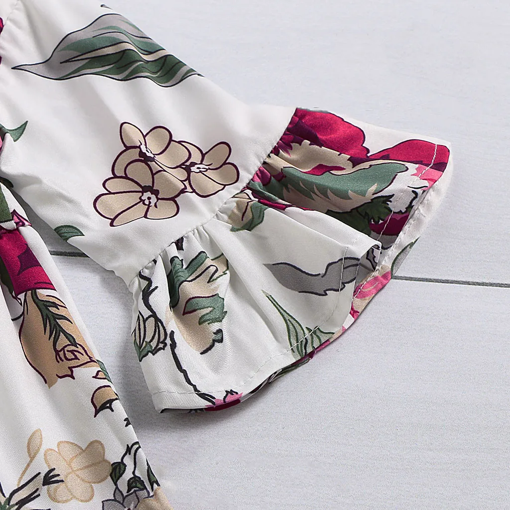 Повседневные Вечерние платья принцессы с цветочным принтом для маленьких