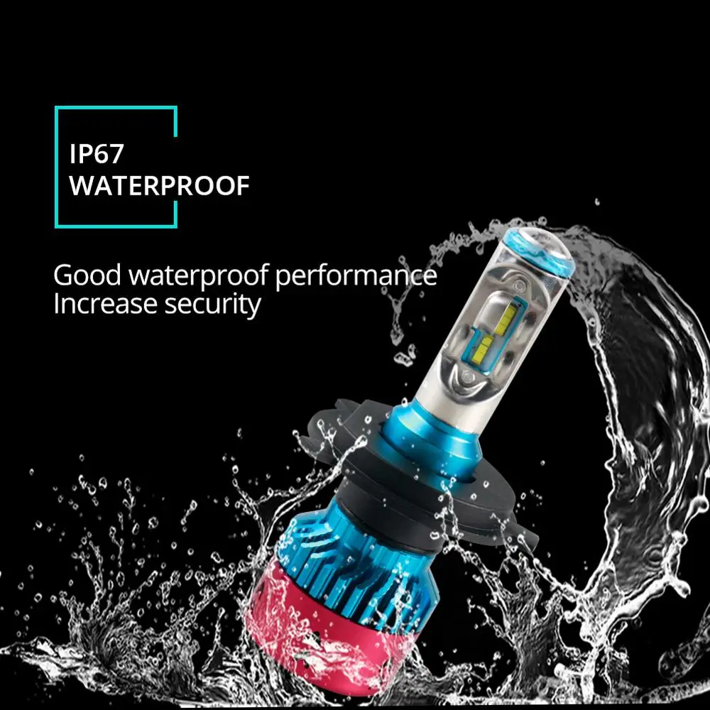 12 В светодиодный автомобильный головной светильник лампы H4 H7 H1 6500K 70 Вт H11 H15