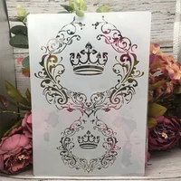 a4 29cm vintage crown garland diy layering stencils wall painting scrapbook coloring embossing album decorative template