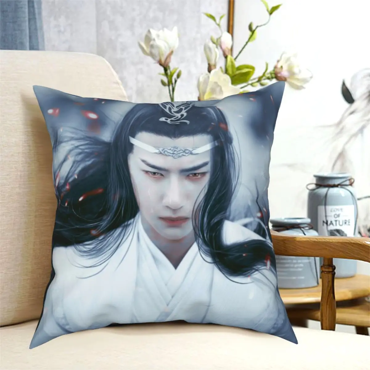 

Lan Wangji в дикой Подушка Чехол Мягкий чехол для подушки из полиэстера украшения подушки Чехол, декоративная наволочка на квадратном каблуке 18'...