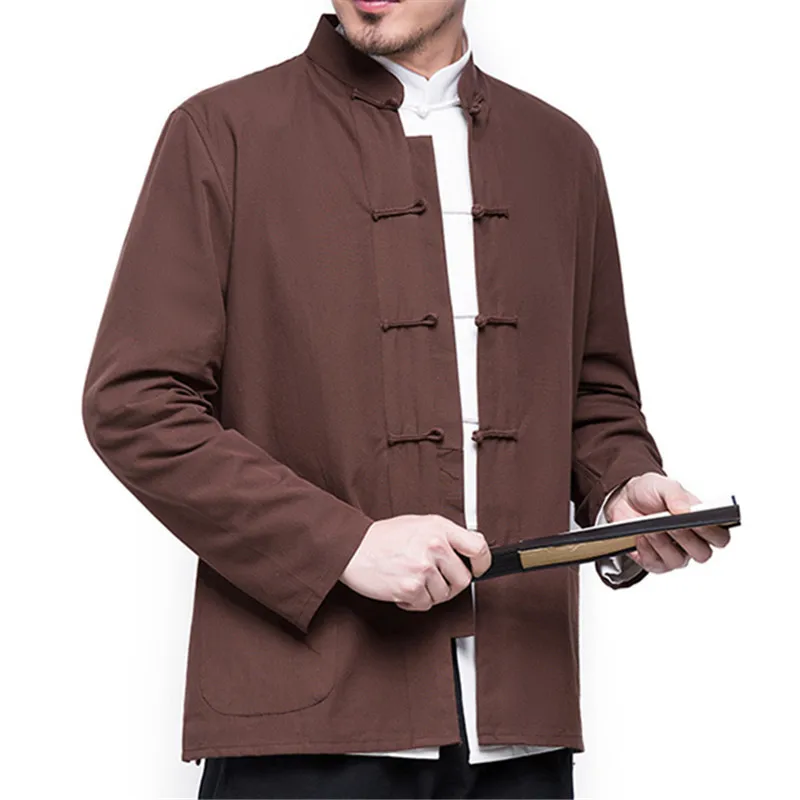 

Autumn Winter Men Chinese Style Cardigan 2020 Fashion Solid Loose Cotton Linen Coat Male Casual Chic Streetwear Jacket Clothing