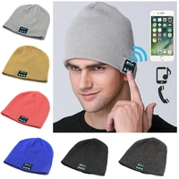 wireless bluetooth knitted beanie hat with headphones music phone call function gifts for men outdoor use best sale wt