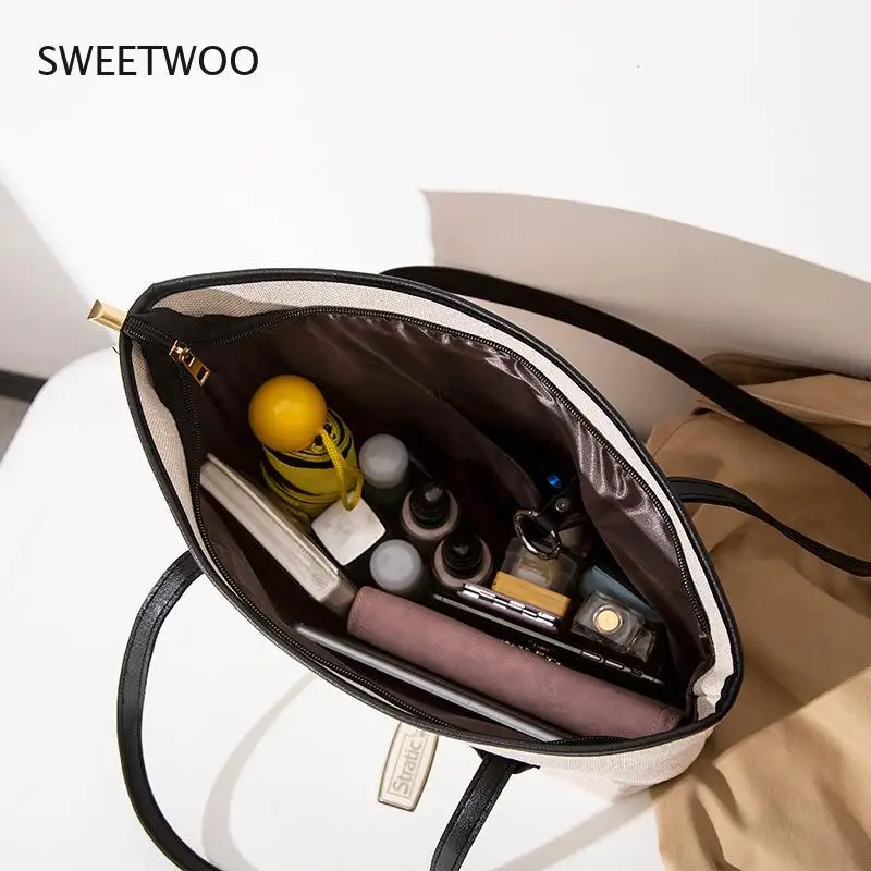 

Pure Color Female Bag for Women Large Capacity Simple Tote Bag Single Fashion Shoulder Retro Bag Handbag