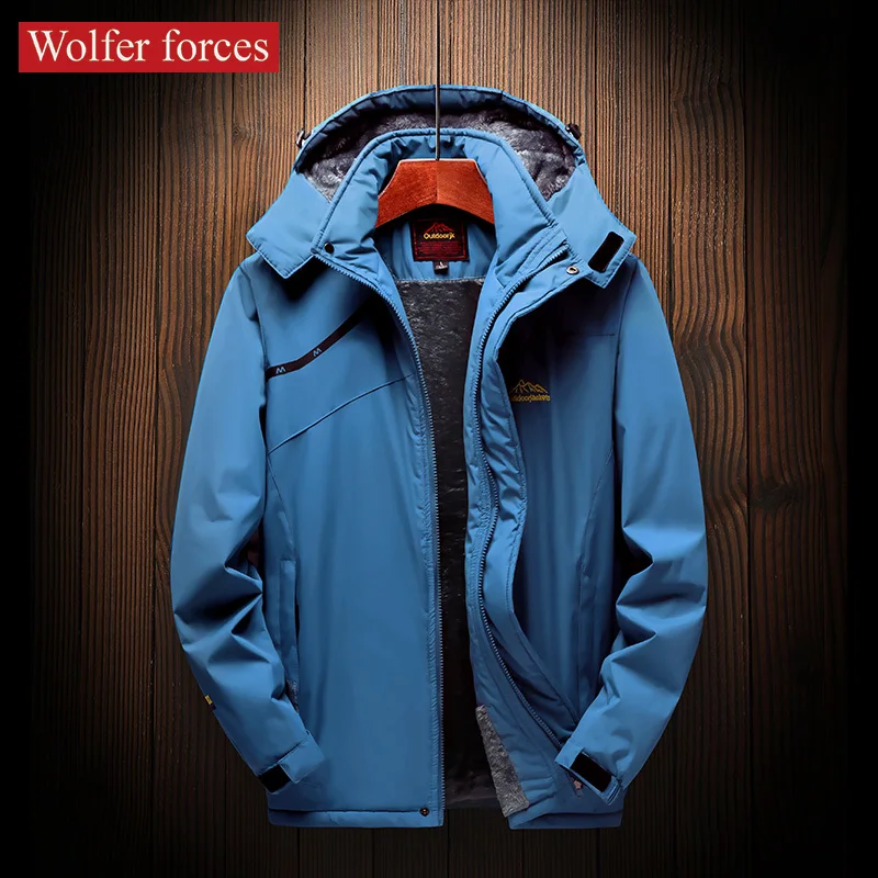 

Men's Plush Thickened Winter Windproof Waterproof Warm Sports Jacket Women's Casual Loose Mountaineering Jacket
