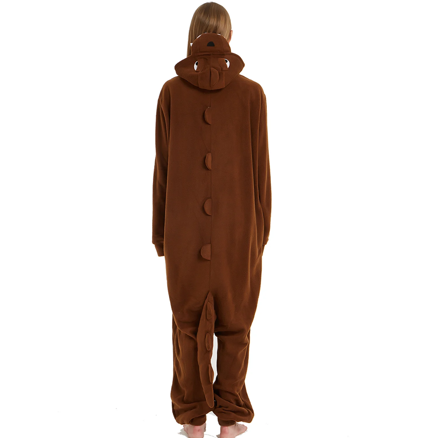 Пижама-комбинезон в виде динозавра для женщин и мужчин коричневая Пижама костюм