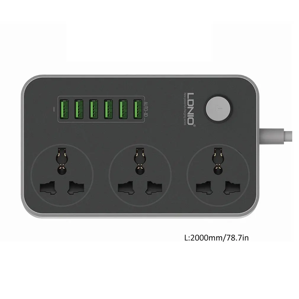 3 розетки 6 Порты USB Мощность полосы умный дом защита от скачков напряжения