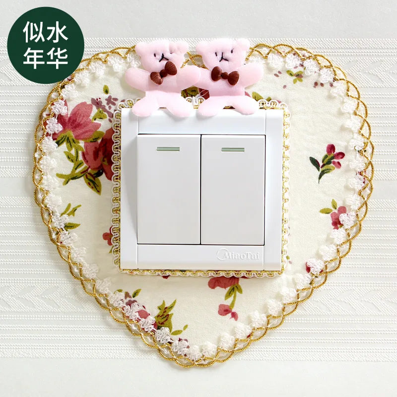 

Switch Protection Cover Cloth Lace Switch Paste Wall Paste Living Room European Style Creative Lamp Socket Decoration Paste