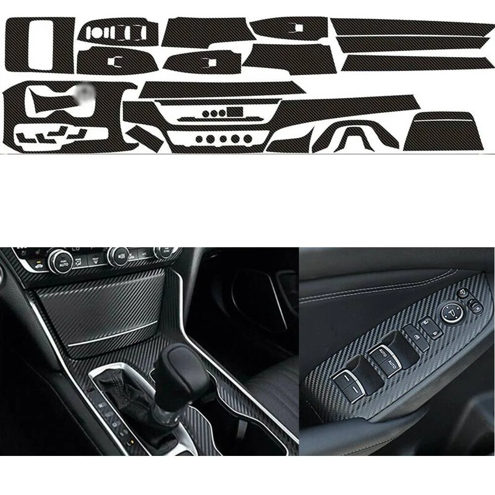

Black Car Interior Decoration Cover Trim Stickers For Honda Accord 2018 2019 2020 Automotive Style Accessories