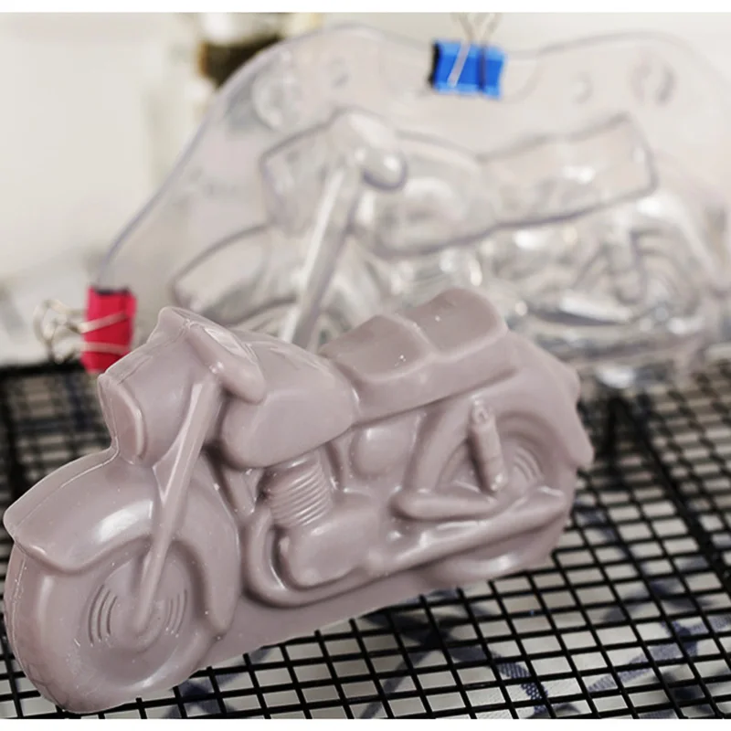 3D пластиковая мотоциклетная форма для шоколада Сделай Сам торт ручной работы из поликарбоната Autobike инструмент для изготовления шоколада инструменты для украшения торта формы