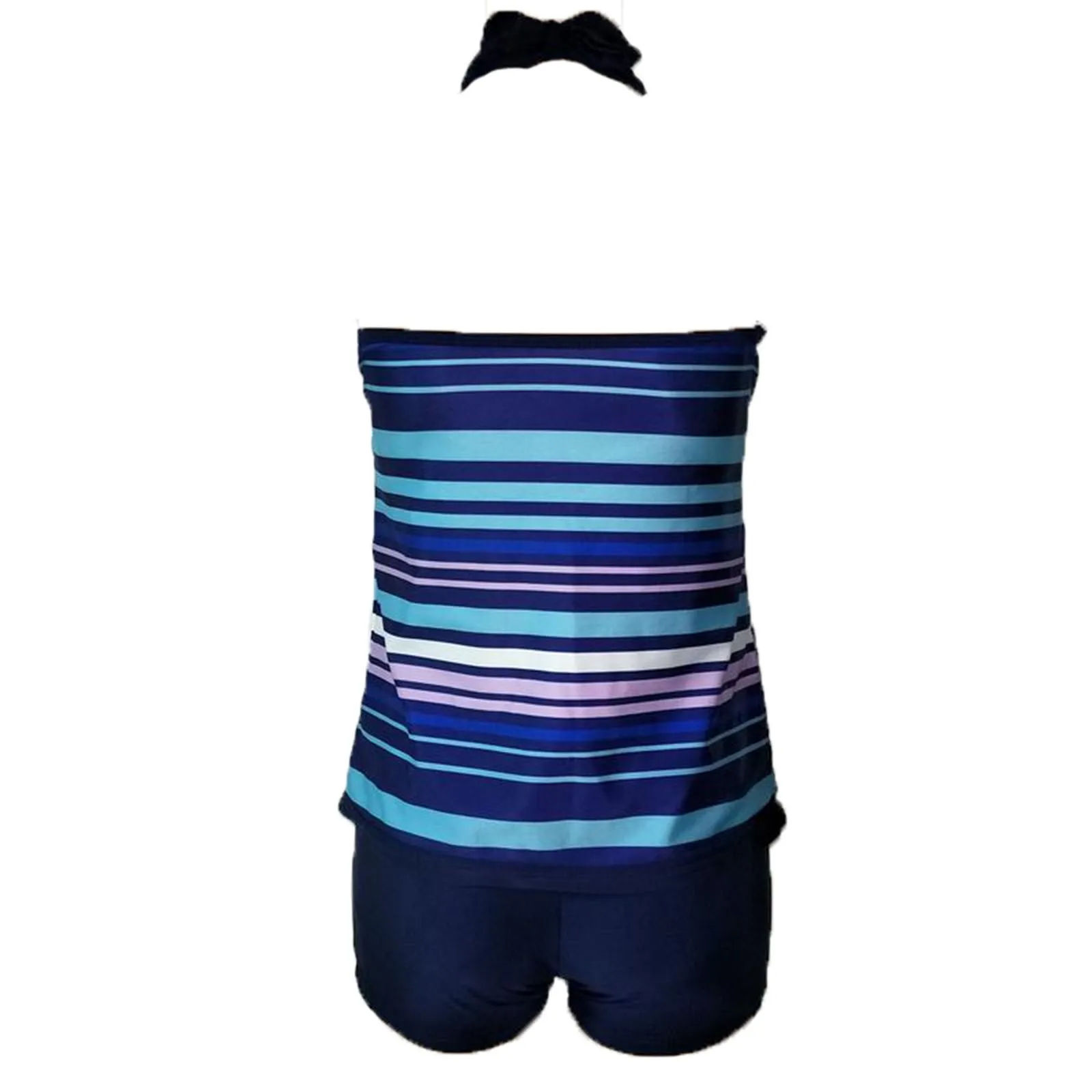 

Summer Sexy Bikini Set Swimwear Striped Print Beachwear V-Neck Open Back Two Piece Swimsuit Women Bathing Suit