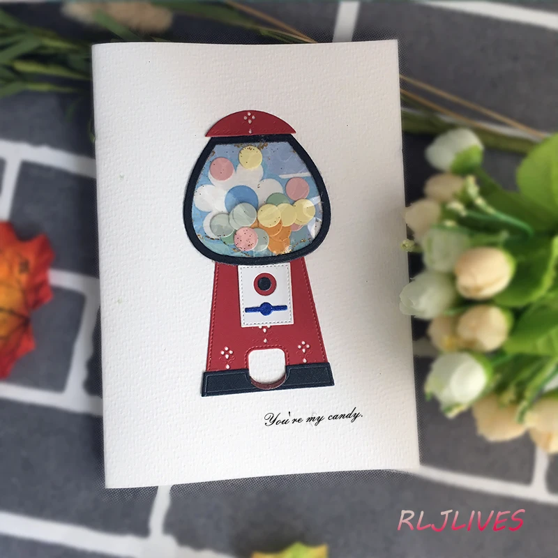 Vintage Gumball Machine Metal Cutting Dies Stencils for DIY Scrapbooking photo album Decorative Embossing DIY Paper Cards