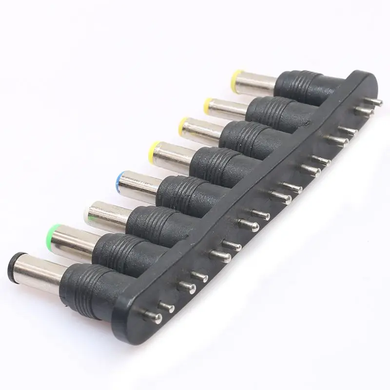 

Universal 1 set = 8pcs / set 5pin Jack Plugs DC for Laptop AC Power Adapter Tips Connectors for Computer Notebook black
