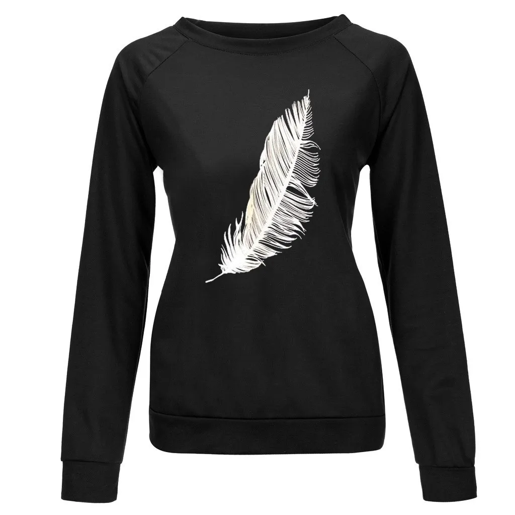 Women Print Round Neck Sweatshirt Long Sleeve Casual Loose Pullover Shirt Blouse Las Mujeres Sweetshirts Спортивный Костюм Женск