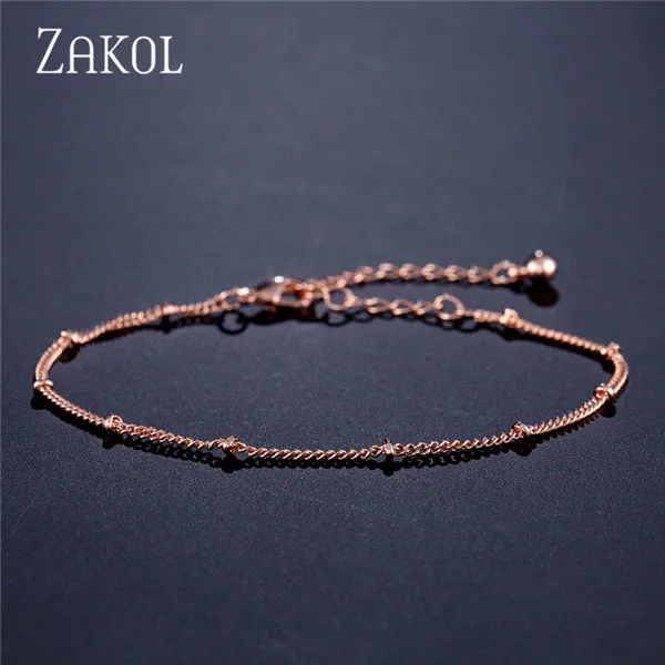 ZAKOL Модный Круглый микро мозаичный кубический цирконий цвета розового золота