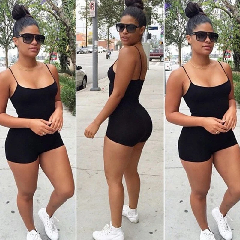 Комбинезон OMSJ женский короткий хлопковый пикантный Ромпер однотонный пляжный