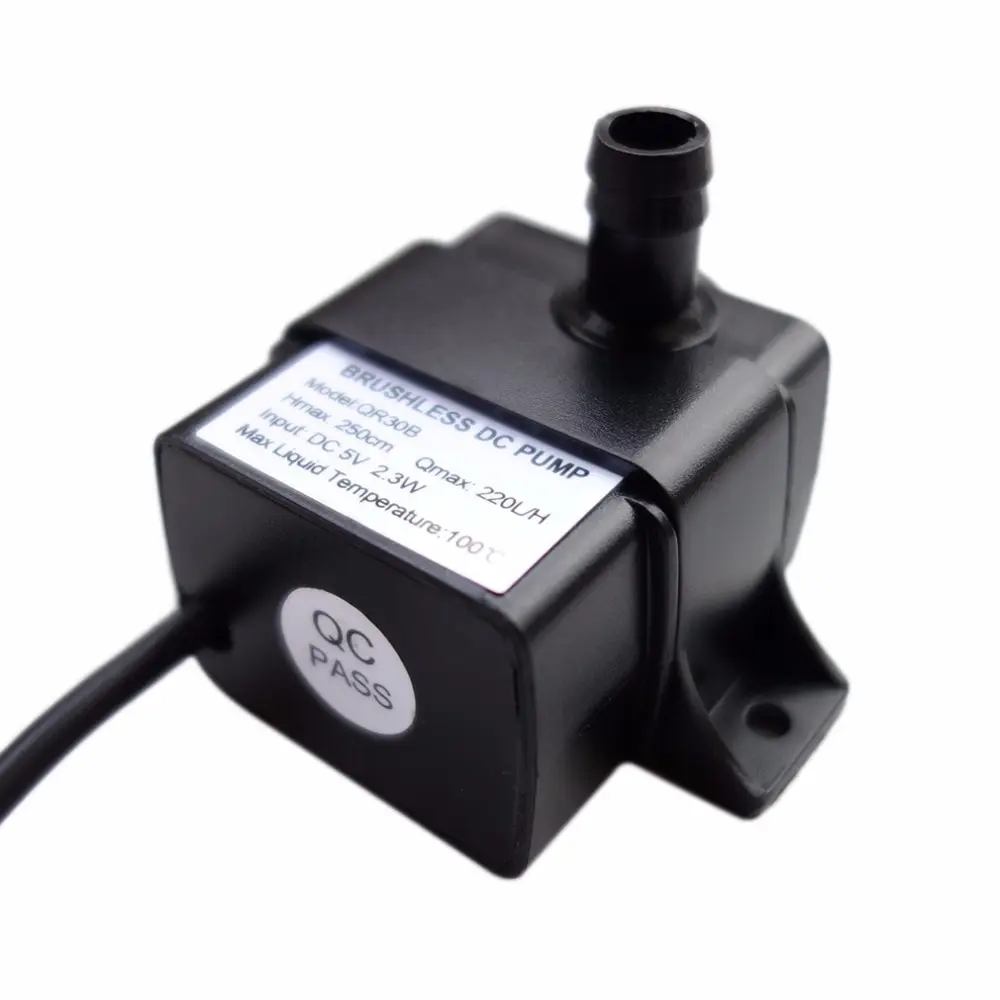 

Professional Low Noise QR30B DC 5V 2.3W 220L/H Flow Rate Waterproof IP68 CPU Cooling Car Brushless Water Pump Hot Sale