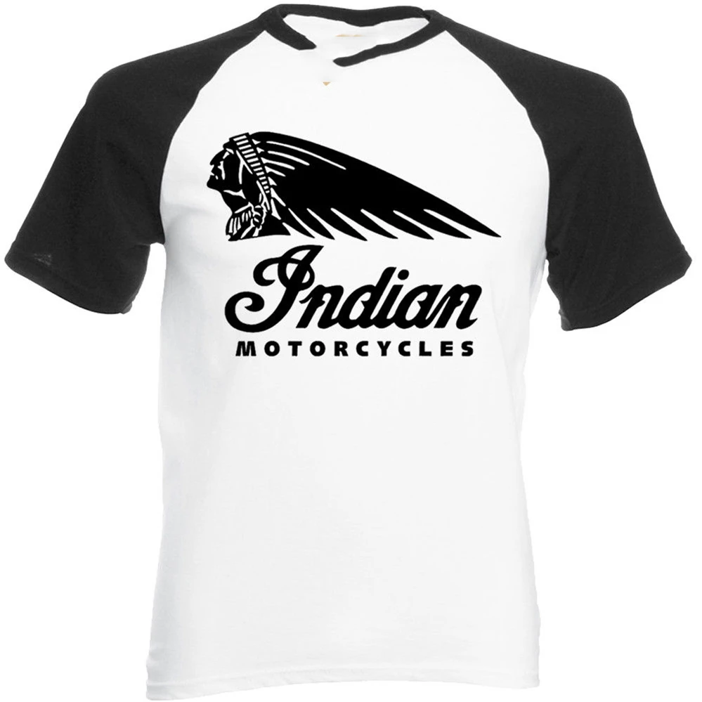 Индийская Байкерская футболка для мужчин женщин бейсбол мотоцикл кафе гонщик