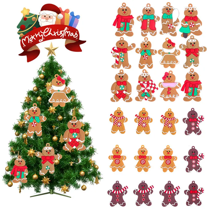 

Cyuan Gingerbread Man Christmas Tree Hanging Pendant Xmas Ornament 2022 for Home Festival Decoration Navidad New Year Kids Gift