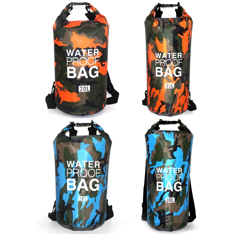 

20/30L Outdoor Camouflage Waterproof Portable Rafting Diving Dry Bag Sack PVC Coated Swimming Bags for River Trekking