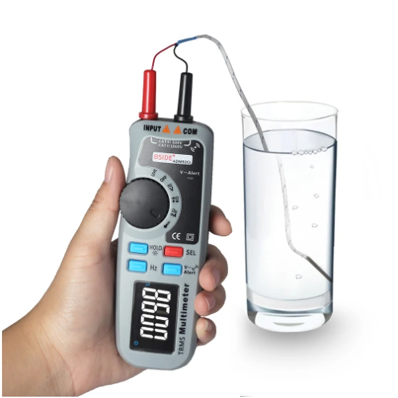 BSIDE ADM92CL Color Display Digital Multimeter True RMS Auto Range 6000 TRMS Tester with Live Wire Check Temp Diode Meter Kit |