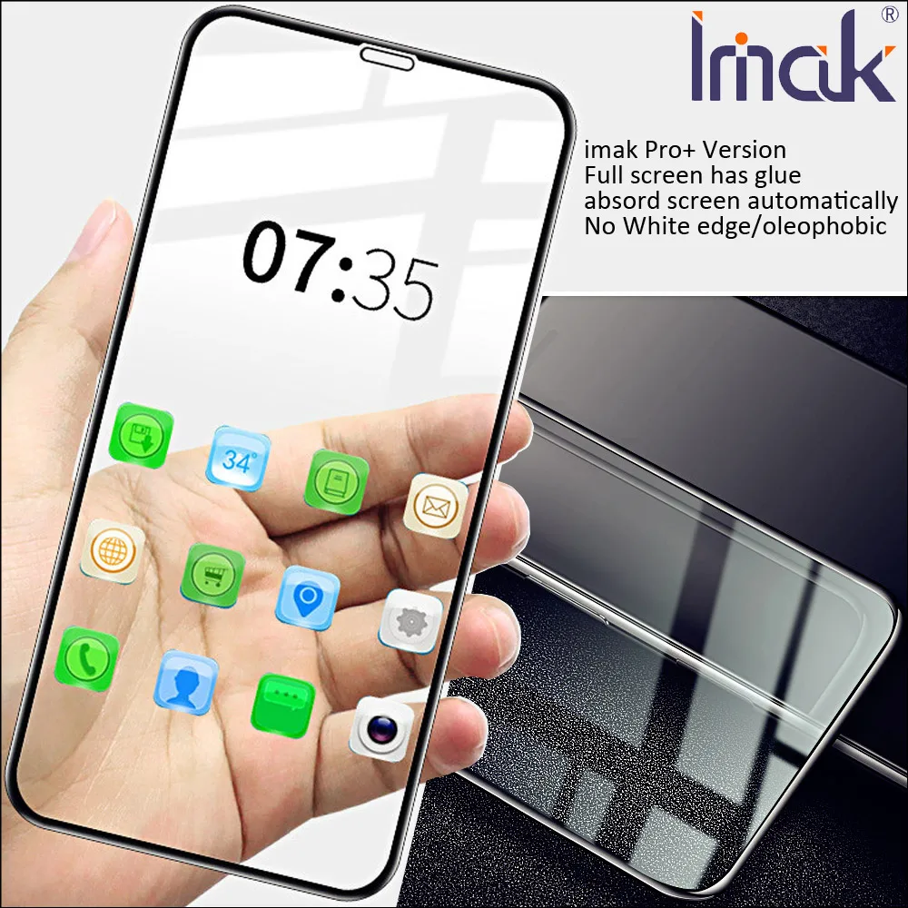 Imak Pro + полноэкранная панель клеевое закаленное стекло для iPhone 11 Max 3D изогнутые