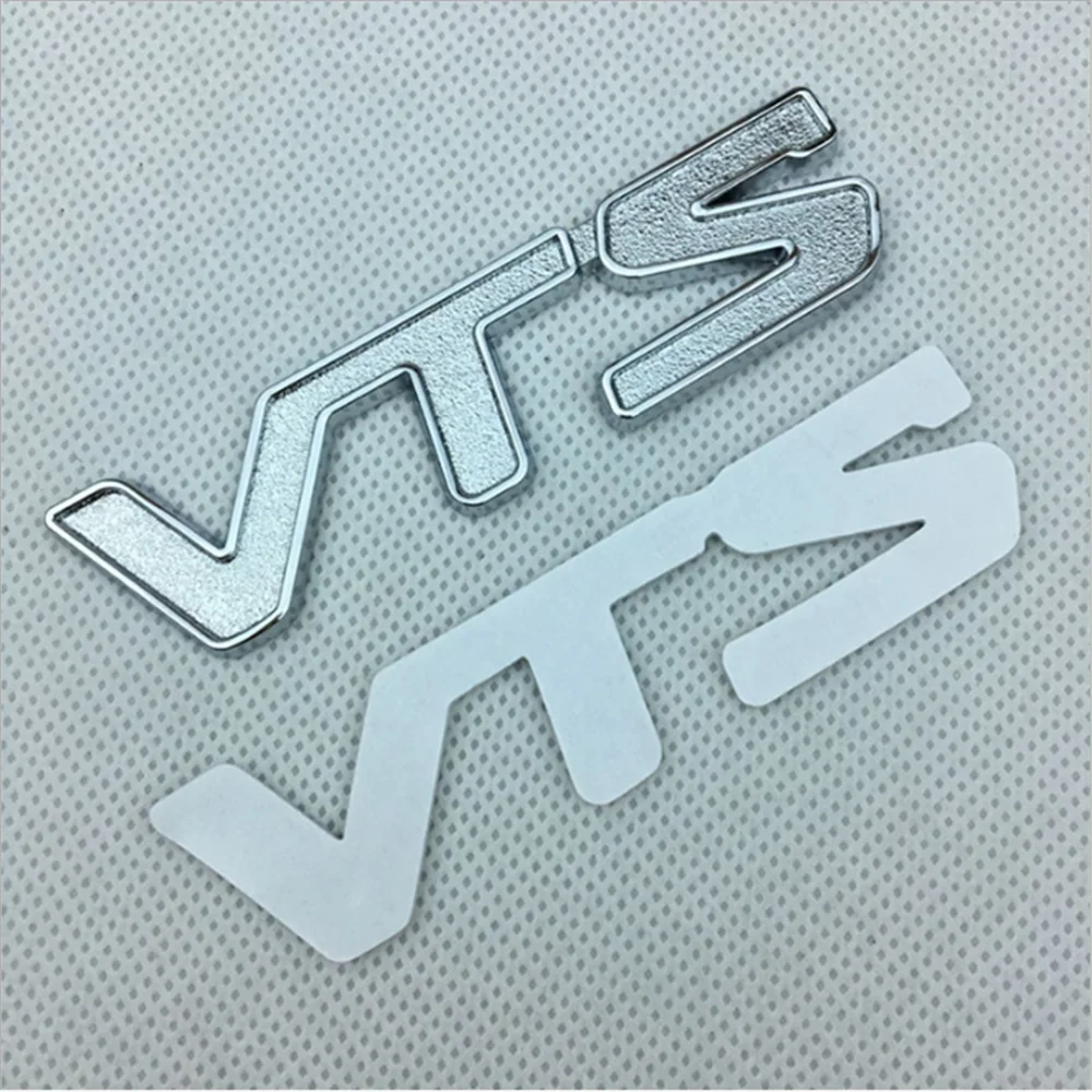 

1PC Silver Red VTS For C2 C4 C5 Car Truck Fender Side 3D Connected Badge Emblem Decal Sticker