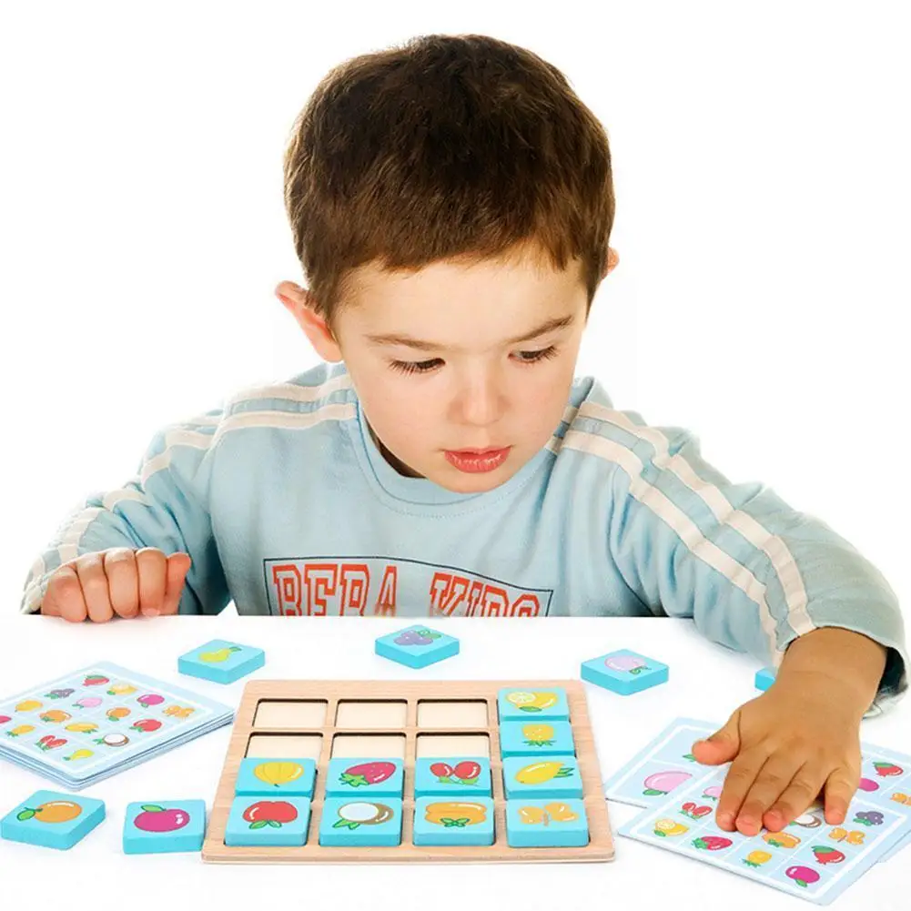 

Baby Early Education Tools Flash Card Children Memorizing Chess Photographic Memory Board Puzzle Cards Wooden Training Abil S3N1