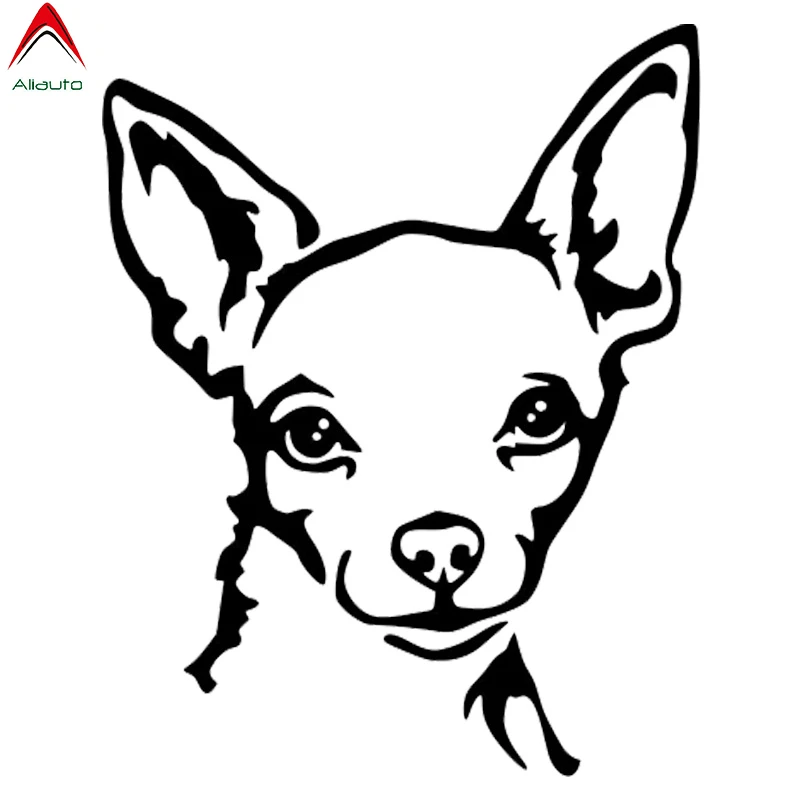 

Aliauto Reflective Car Stickers Chihuahua Dog Vinyl Sunscreen Waterproof Decal Motorcycle Decoration Black/Silver,17cm*14cm