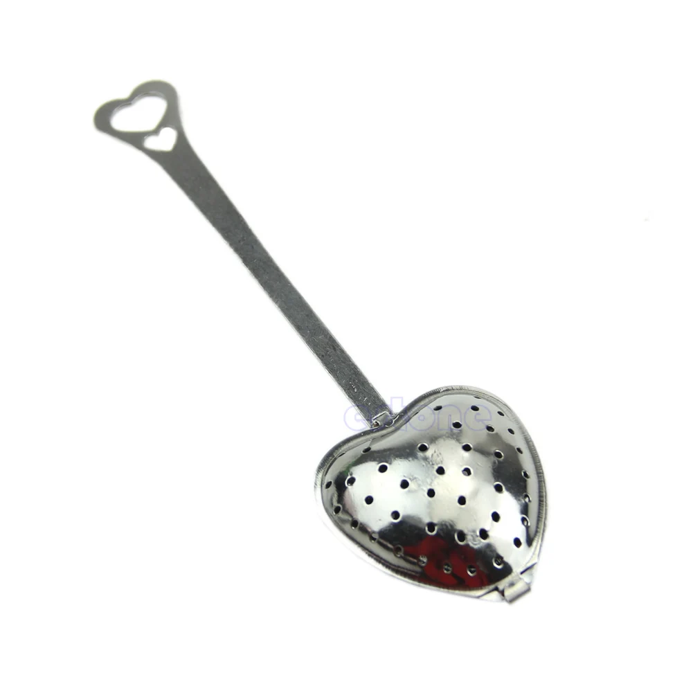 

1pcTea Infuser Spoon Strainer Steeper Heart Shape Stainless Steel Handle Shower Dropshipping