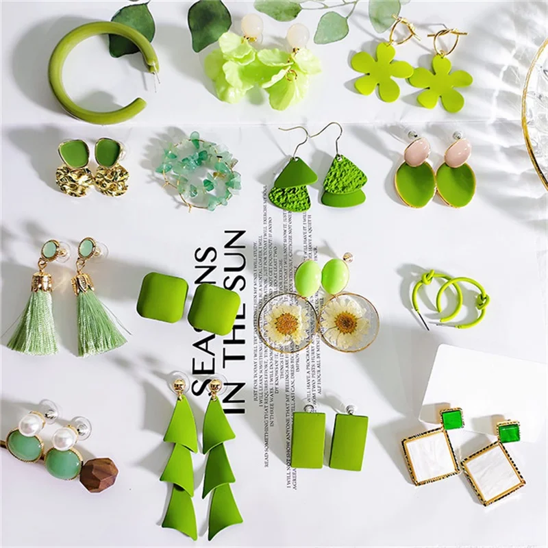 Серьги в Корейском стиле маленькие серьги из авокадо зеленого цвета светильник