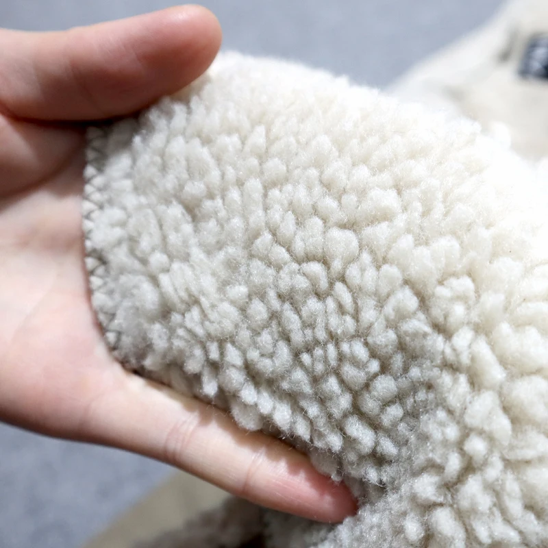 

Winter thick and warm retro suede lamb motorcycle jacket coat belt casual loose artificial leather jacket 2021 women's clothing