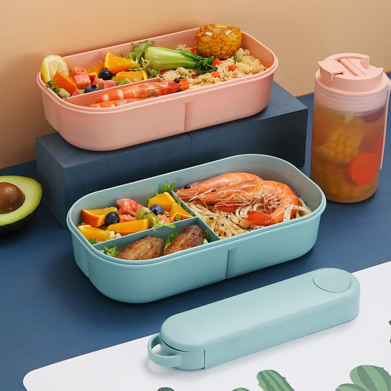 

Japanese Lunch Box 3-In-1 Compartment Stackable 1200ml Leakproof Eco Lunch Box Bento Lunch Box for Kids and Adults