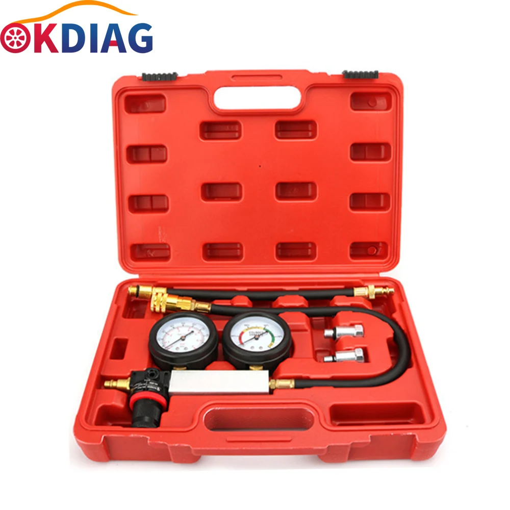 

Cylinder Leak Tester TU-21 Petrol Engine Cylinder Compression Leak Detector Kit Set Petrol Engine Gauge Tool Double Gauge System