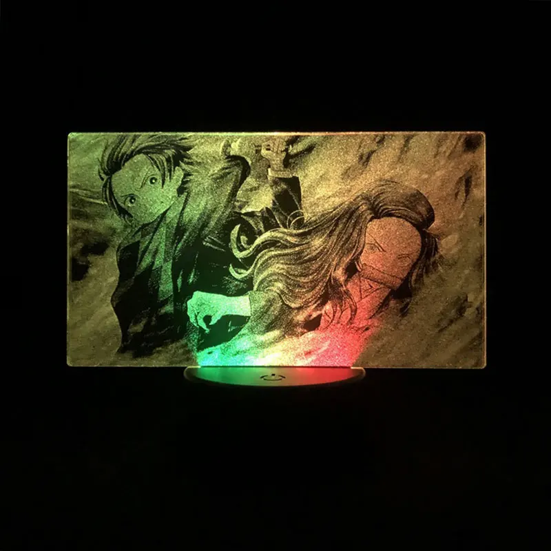 

Настольная Двухцветная светодиодная лампа с дистанционным управлением, Двухцветный 3D светильник для декора детей, рассекающий демонов, ка...