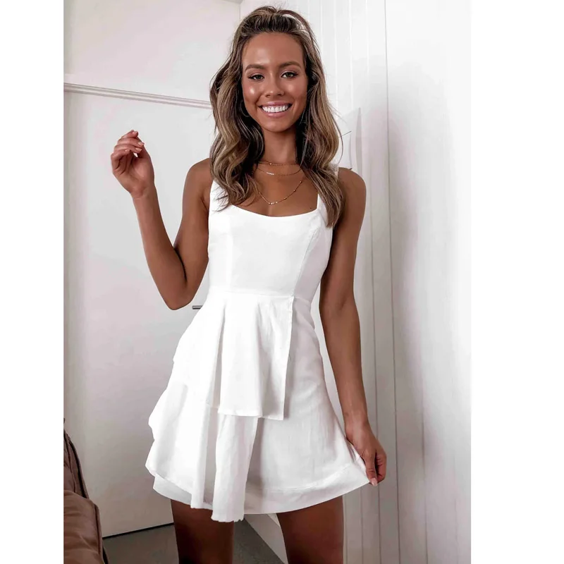 2020 летнее женское платье черное сексуальное мини на бретельках шнуровке без